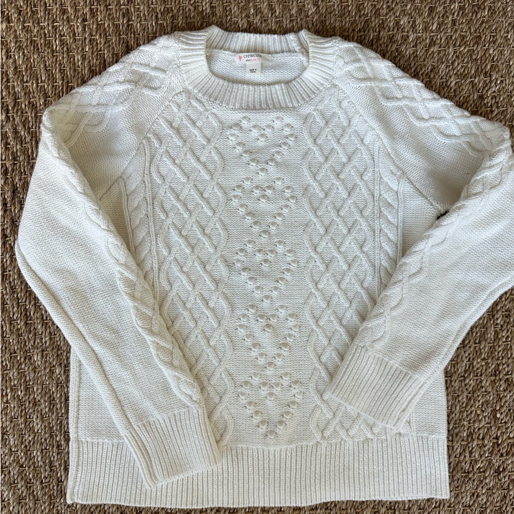 Crewcuts cream cotton sweater, size L (10/11)